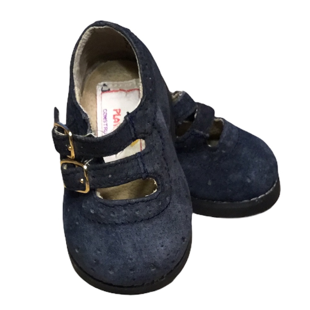 Playskool Vintage Leather Suede Navy Mary Jane Shoes 2